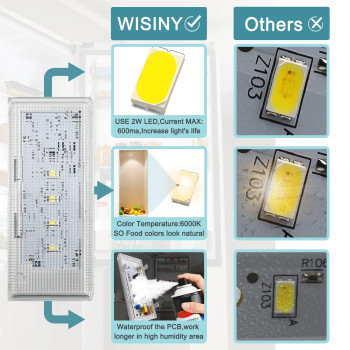 Wisiny W10515058 Led Light And W10515057 Refrigerator Led Light 2Pcs With Cover Compatible For Kenmore Maytag Whirlpool Refriger