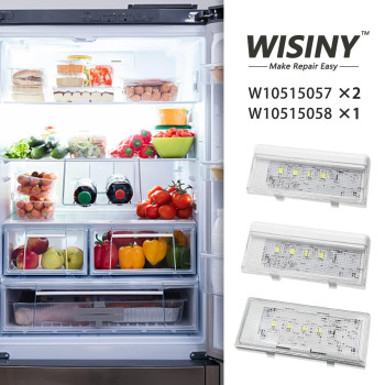 Wisiny W10515058 Led Light And W10515057 Refrigerator Led Light 2Pcs With Cover Compatible For Kenmore Maytag Whirlpool Refriger