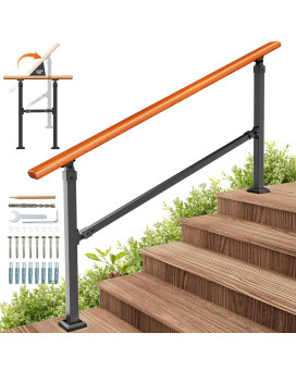 Uokrr Outdoor Handrails For Exterior Steps 5 Step Indoor Stairs Railing Mild Steel Metal Hand Railing For Porchconcretewooden