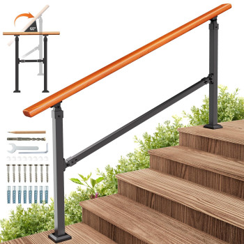 Uokrr Outdoor Handrails For Exterior Steps 5 Step Indoor Stairs Railing Mild Steel Metal Hand Railing For Porchconcretewooden