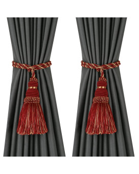 Fenghuangwu 2 Pack Curtain Tie Backs Rope Tassels For Curtains Drape Tiebacks Handmade Outdoor Home And Outdoor Decorative Mix