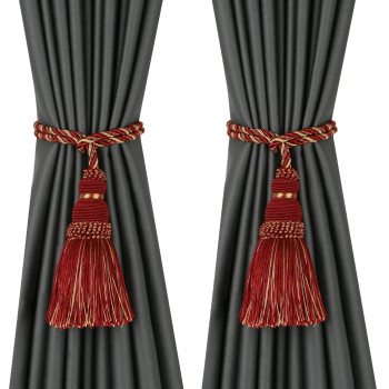 Fenghuangwu 2 Pack Curtain Tie Backs Rope Tassels For Curtains Drape Tiebacks Handmade Outdoor Home And Outdoor Decorative Mix