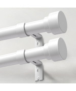 Ifels 2 Pack Heavy Duty Curtain Rods For Windows 66 To 120 Inch 1 Inch White Adjustable Curtain Rod Set With Easy Installation