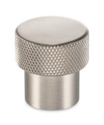 Koofizo Knurled Cabinet Knob Brushed Nickel Pull Handle 25Mm 1 Inch 10Pack K22 Solid Hardware For Kitchen Cupboard Door