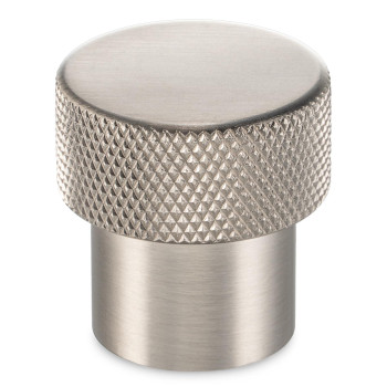 Koofizo Knurled Cabinet Knob Brushed Nickel Pull Handle 25Mm 1 Inch 10Pack K22 Solid Hardware For Kitchen Cupboard Door