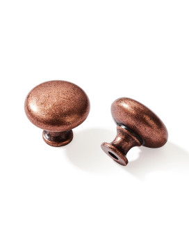 Khtumeware 10 Pack 114 Vintage Antique Copper Zinc Alloy Cabinet Knobs Single Hole Center Kitchen Cabinet Pull Hardware Fo