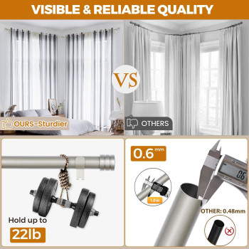 Heavy Duty Corner Window Curtain Rods 36 To 72 Inch Hotozon 1 Inch Telescoping Single Drapery Rod Antique Silver End Cap Fini