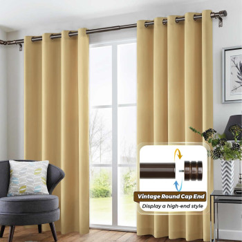 Heavy Duty Corner Window Curtain Rods 36 To 72 Inch Hotozon 1 Inch Telescoping Single Drapery Rod Antique Bronze End Cap Fini