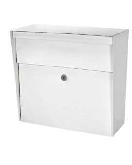 Mail Boss 7169 Metro Locking Security Wall Mount Mailbox Alpine White