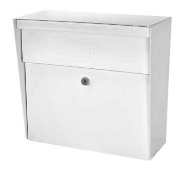 Mail Boss 7169 Metro Locking Security Wall Mount Mailbox Alpine White