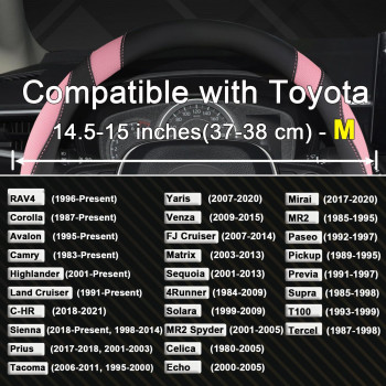 West Llama Customized Auto Car Steering Wheel Cover For Toyota Rav4 Corolla Camry Highlander Blackpinkstandard Size