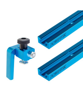 Powertec 71857 24X2 Universal T Track With 1 Pc 3 T Track Flip Stop For Woodworking Doublecut Profile T Track With Fence F