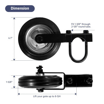 Dawod Gate Wheel For Metal Swing Gate With 138 Thru 218 Gate Frames Gate Support Wheel For Chain Link Fence Prevent Ga