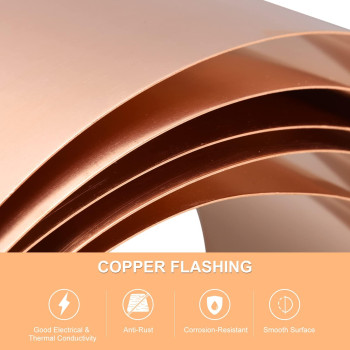 Uxcell Copper Sheet Roll 3500Mm X 100Mm X 003Mm 999 Pure Copper Strip 4 X 115Ft 28 Gauge Copper Flashing Metal Foil Plate