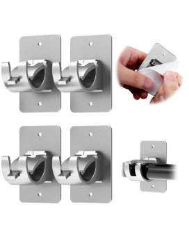 Ciemgnzoc 4Pcs No Drill Curtain Rod Brackets Selfadhesive Curtain Rods No Drilling Nail Free Adjustable Curtain Rod Holders