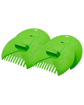 Eastrans 2Set Leaf Scoops And Hand Rakes Leaf Claws For Picking Up Leaves Grass Clippings And Lawn Debris Light Green 4Pcs