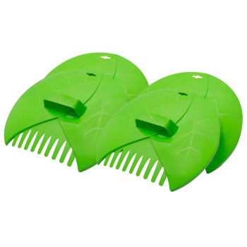 Eastrans 2Set Leaf Scoops And Hand Rakes Leaf Claws For Picking Up Leaves Grass Clippings And Lawn Debris Light Green 4Pcs