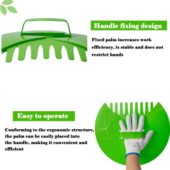 Eastrans 2Set Leaf Scoops And Hand Rakes Leaf Claws For Picking Up Leaves Grass Clippings And Lawn Debris Light Green 4Pcs