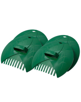 Eastrans 2Set Leaf Scoops And Hand Rakes Leaf Claws For Picking Up Leaves Grass Clippings And Lawn Debris Dark Green 4Pcs