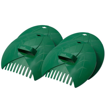 Eastrans 2Set Leaf Scoops And Hand Rakes Leaf Claws For Picking Up Leaves Grass Clippings And Lawn Debris Dark Green 4Pcs