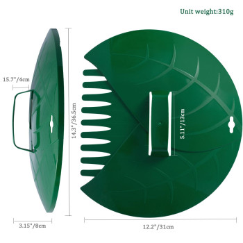 Eastrans 2Set Leaf Scoops And Hand Rakes Leaf Claws For Picking Up Leaves Grass Clippings And Lawn Debris Dark Green 4Pcs