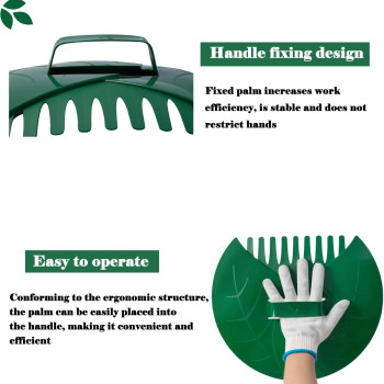 Eastrans 2Set Leaf Scoops And Hand Rakes Leaf Claws For Picking Up Leaves Grass Clippings And Lawn Debris Dark Green 4Pcs