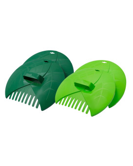 Eastrans 2Set Leaf Scoops And Hand Rakes Leaf Claws For Picking Up Leaves Grass Clippings And Lawn Debris Light Greendark Green