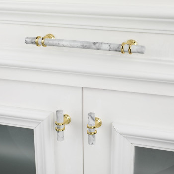 Rergy 10 Pack Kitchen Cabinet Handles White Marbled Cabinet Pulls 3 Inch Dresser Drawer Gold Base Handles For Cabinets 3 Inch76