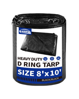 Tarpal Tarp 8X10 Heavy Duty Tarps 14Mil Dshaped Metal Ring Waterproof Uv Protection Triangular Design Reinforced Corners And Ed