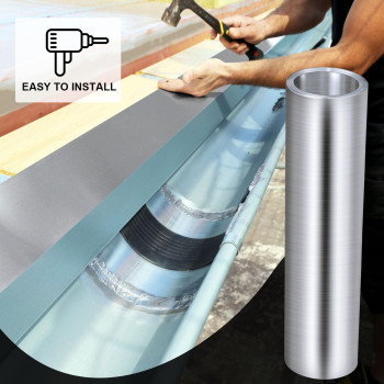 Therwen 1 Roll Aluminum Flashing Roll Roof Flashing For Sealing Windows Doors Siding Roofing Stains Moss And Mildew Prevention