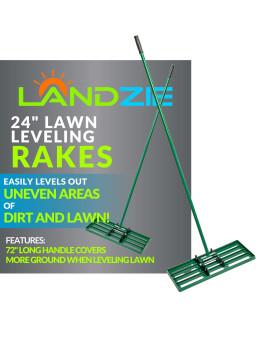 Landzie Lawn Leveling Rake 24 Inch Steel Handle Lawn Leveler Yard Leveling Rake And Lawn Leveling Tool Dirt Leveling Rake And S