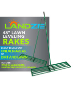 Landzie Lawn Leveling Rake 48 Inch Steel Handle Lawn Leveler Yard Leveling Rake And Lawn Leveling Tool Dirt Leveling Rake And S