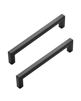 Joy Decor 10 Pack Solid 5 Inch Kitchen Cabinet Handles Square Matte Black Cabinet Pulls Black Handles For Kitchen Cabinet Hardwa