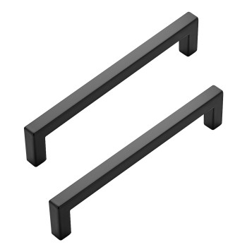 Joy Decor 10 Pack Solid 5 Inch Kitchen Cabinet Handles Square Matte Black Cabinet Pulls Black Handles For Kitchen Cabinet Hardwa