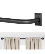 Zyrw Blackout Curtain Rod For Windows 28 To 48 Inches Wrap Around Drapery Rod Heavy Duty Curtain Rods For Darkening Modern De