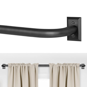 Zyrw Black Curtain Rods Room Darkening Curtain Rods For Windows 48 To 90 Inches475Ft Wrap Around Curtain Rods Heavy Duty