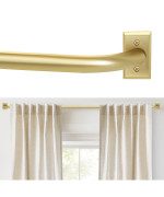 Zyrw Gold Wrap Around Curtain Rod For Windows 2848 Inches Room Darkening Drapery Rod Heavy Duty Blackout Curtain Rod Modern