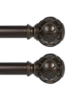 Tangwin 2 Pack Bronze Curtain Rods For Windows 28 To 48 Inch234Ft 1 Inch Adjustable Curtain Rod Heavy Duty Curtain Rods Nett