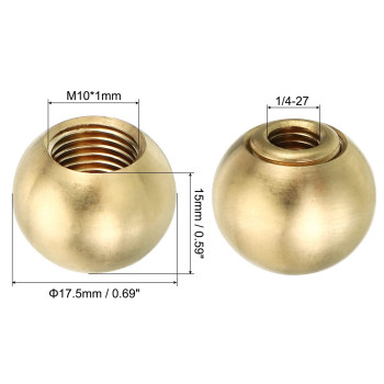 Patikil 175Mm Brass Ball Lamp Finials Caps Knob 2 Set Lamp Shade Decoration Screw Cap Nuts For Furniture Lighting