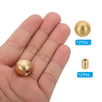 Patikil 175Mm Brass Ball Lamp Finials Caps Knob 2 Set Lamp Shade Decoration Screw Cap Nuts For Furniture Lighting