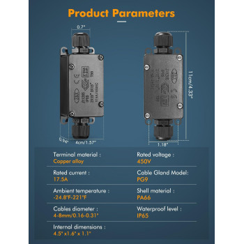 Junction Box 4 Pack Ip65 Waterproof 2 Way Pg9 Electrical Junction Box Electrical Boxes Project Enclosure Underground Cable Lin