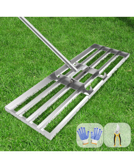 Dremmt Lawn Leveling Rake 45 65Ft Lawn Leveler Ground Full Stainless Steel Leveling Rake Landscape Rake Topdressing Spreader