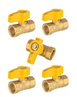 Pack Of 5 Efield Gas Ball Valve With 34 Fip X 34 Fip Brass Fittings For Gas Connectors With Quarterturn Csa Approved