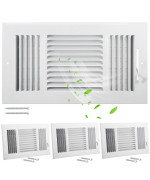 Wesiti 4 Pcs 12 X 6 Inch Vent Covers For Home Ceiling Hvac Sidewall Air Register 3 Way Vents Wall Register Solid Steel Manual Ad