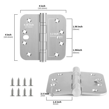 Goldenwarm 6 Pack Ball Bearing Security Door Hinges For Exterior Interior Doors 4Inch Satin Nickel Brushed Stainless Steel Hea