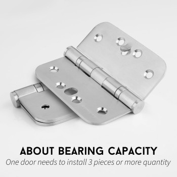 Goldenwarm 6 Pack Ball Bearing Security Door Hinges For Exterior Interior Doors 4Inch Satin Nickel Brushed Stainless Steel Hea