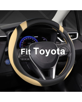 West Llama Customized Auto Car Steering Wheel Cover For Toyota Rav4 Corolla Camry Highlander Blackbeigestandard Size