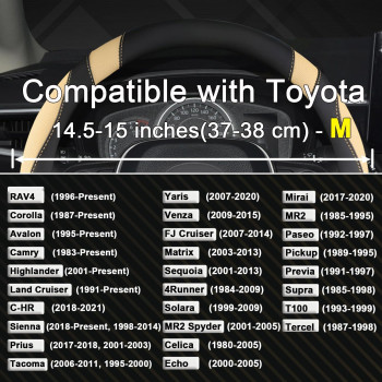 West Llama Customized Auto Car Steering Wheel Cover For Toyota Rav4 Corolla Camry Highlander Blackbeigestandard Size