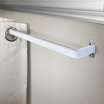 Blupier Tech Heavy Duty Single Rod Lock Seam Curtain Rod 28 To 48Inch Adjustable Width 2 12Inch Projection Hardware Include