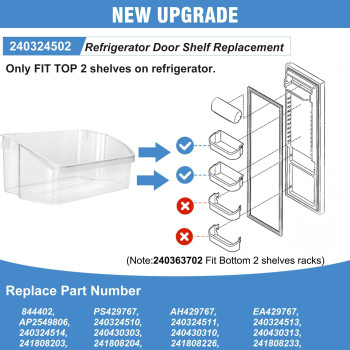 2023 Upgraded2 Pack 240324502 Refrigerator Door Shelf Bins For Frigidaire Kenmore Electrolux Refrigerator Replacement Parts